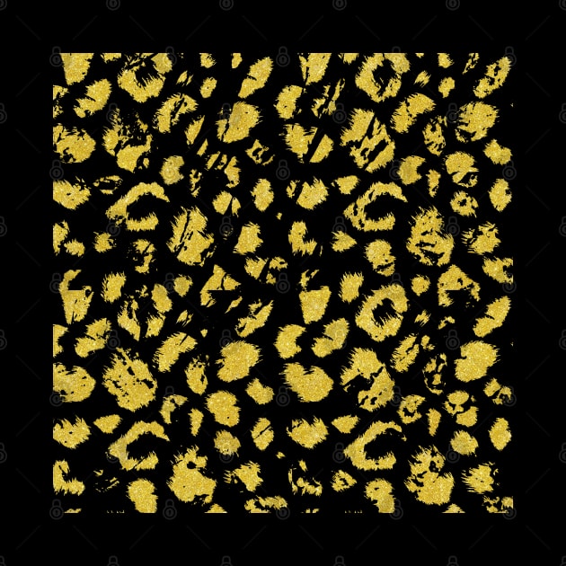 Gold glitter Leopard skin Pattern by ArtedPool