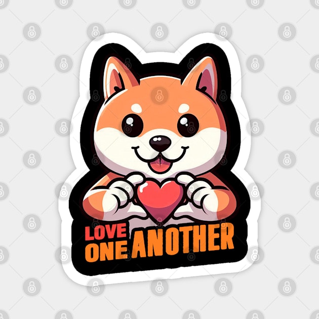 John 13:34 Love One Another Magnet by Plushism