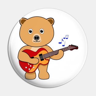 Bear and the Guitar Pin