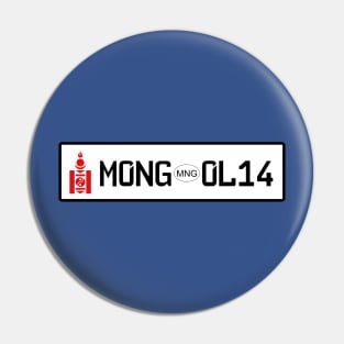 Mongolia car license plate Pin