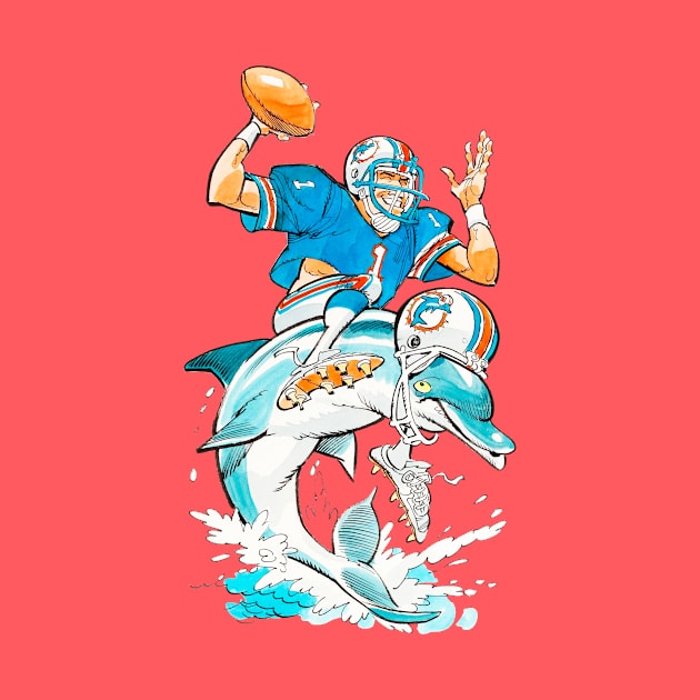 Miami Dolphins Vintage fan art by Dystopianpalace