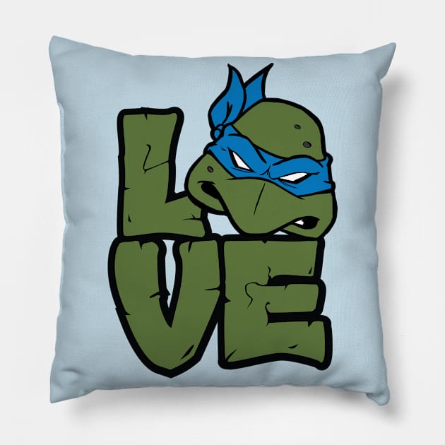 Turtle Love (Leonardo) Pillow by RobRetiano