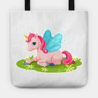 Cute pink baby unicorn Tote