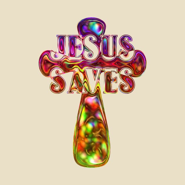 Jesus Saves Abstract Cross Art by AlondraHanley