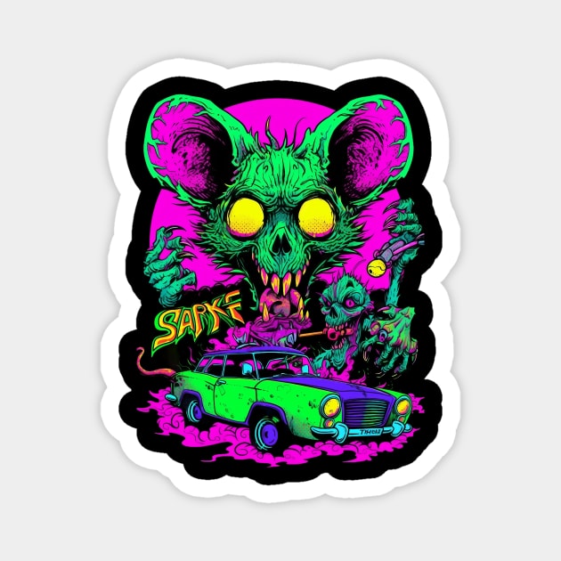 Green Monster RatFink Magnet by MikeyMeta