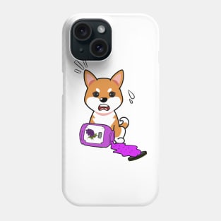 Funny orange dog spilled grape jam Phone Case