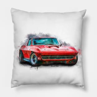 Red Corvette Pillow