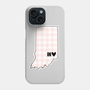 USA States: Indiana (pink plaid) Phone Case