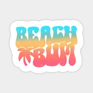 Beach bum, pastels, retro font, gift for her, beach lover, Magnet