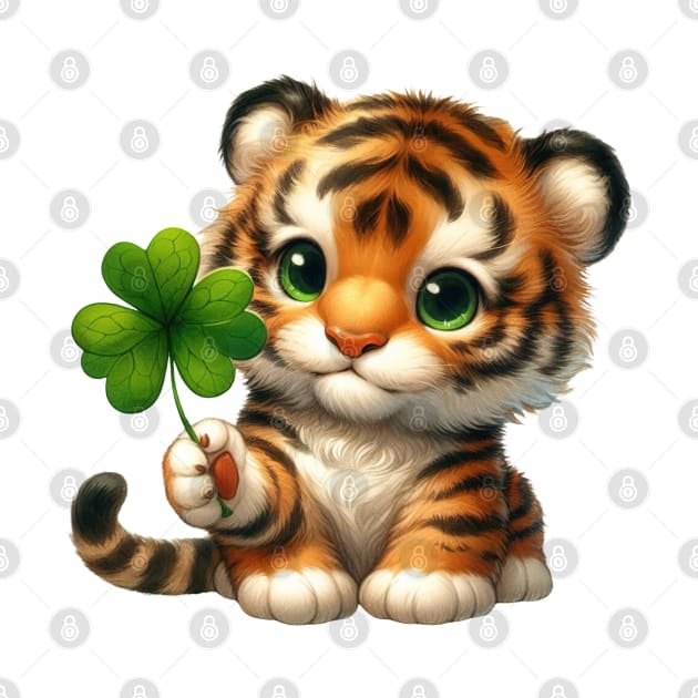 Clover Tiger St Patricks Day by Chromatic Fusion Studio