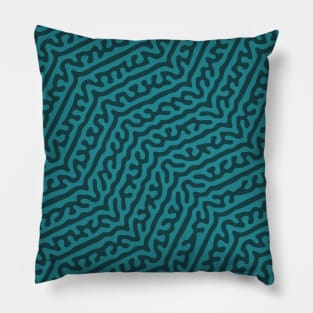 Zigzag Turing Pattern (Green) Pillow