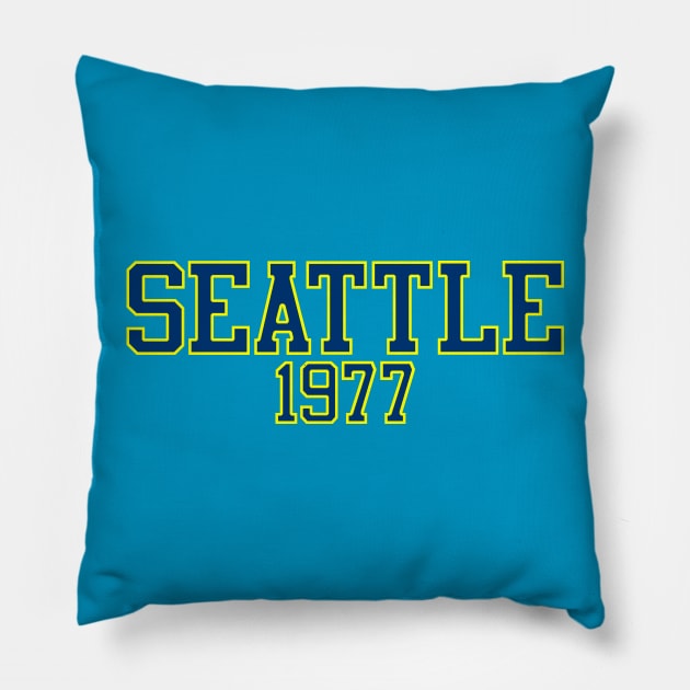 Seattle 1977 (Away) Pillow by GloopTrekker