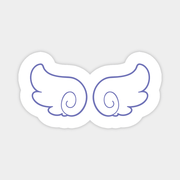 White and Blue Anime Wings Magnet by saradaboru