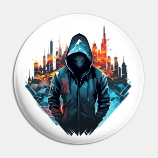 Mistery Shadow Hacker Gamer Urbain City Life Pin