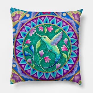 Hummingbird Mandala Pillow