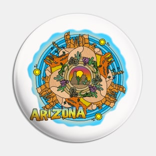 Arizona Desert Southwest Themed Mandala Pin