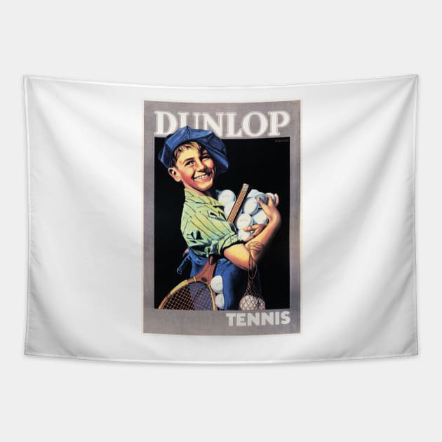DUNLOP TENNIS by Franz Jakob Hinklein 1926 Vintage Sports Racket Advertisement Tapestry by vintageposters
