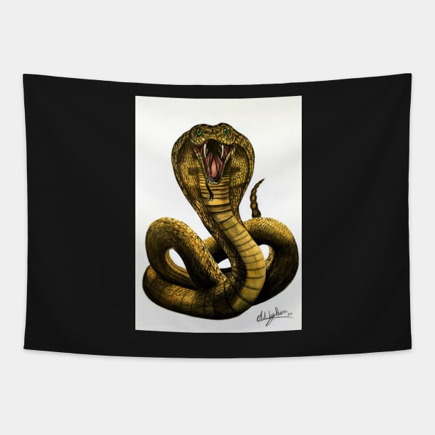 King Cobra Snake Tapestry by Artbythree