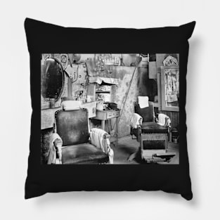 Atlanta Barber Shop, 1936. Vintage Photo Pillow