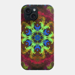 Psychedelic Mandala Flower Green Blue and Red Phone Case