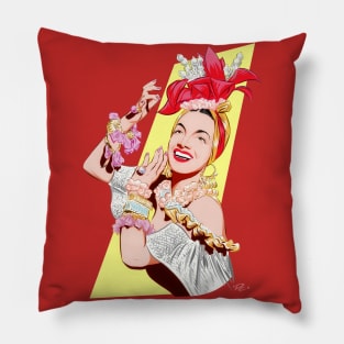 Carmen Miranda - An illustration by Paul Cemmick Pillow