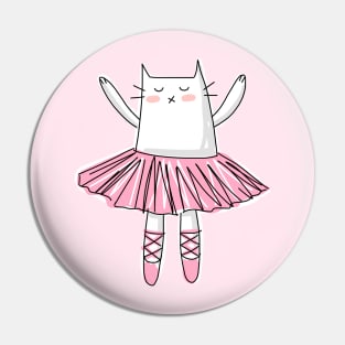 Pink Ballerina Cat Pin