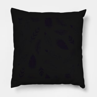 Bird Feathers in Black and White Pillow