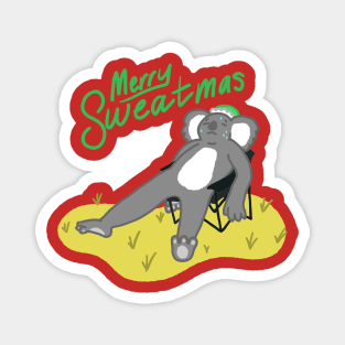 Australian Merry Sweatmas Aussie Christmas Koala (Green) Magnet