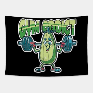 Gym Addict Zucchini Working out with weights Tapestry