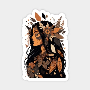 Painted Beautiful Native American Woman Magnet