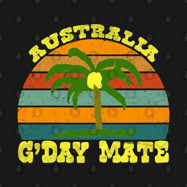 Vintage Australian Gday Mate Palm Tree by tropicalteesshop