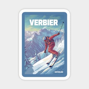 Verbier Switzerland Ski Magnet