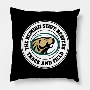 the classic bemidji track and field white background logo Pillow