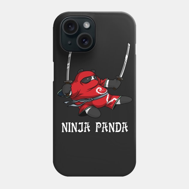 Ninja Panda Bear Funny Fantasy Cartoon Samurai Phone Case by underheaven