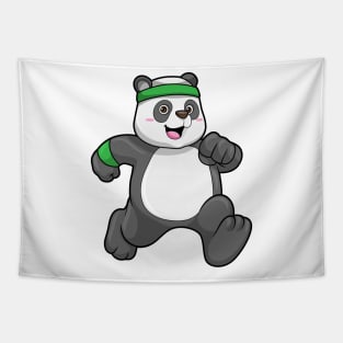 Panda at Jogging with Headband & Sweatband Tapestry