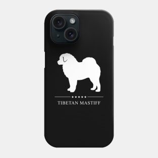 Tibetan Mastiff Dog White Silhouette Phone Case