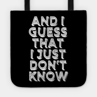 The Velvet Underground / Heroin - Minimalist Lyric Artwork Design Tote