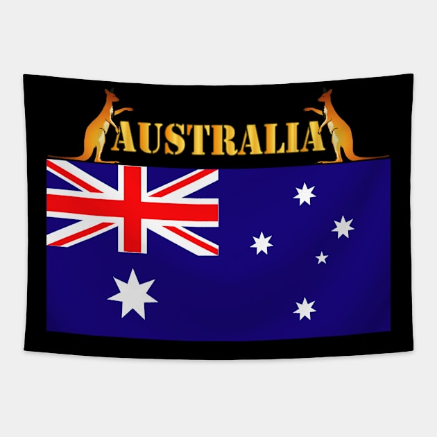 Flag - Australia w 2 Roo w Txt Tapestry by twix123844