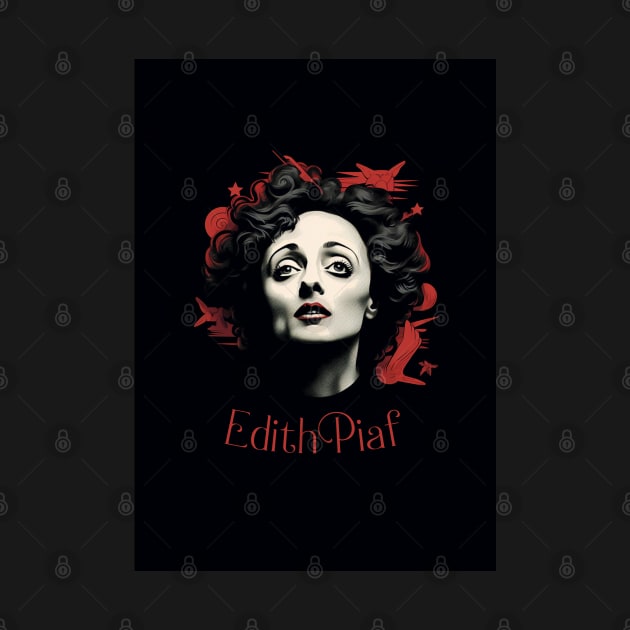 Dessin Edith Piaf - portrait - vector by Labonneepoque