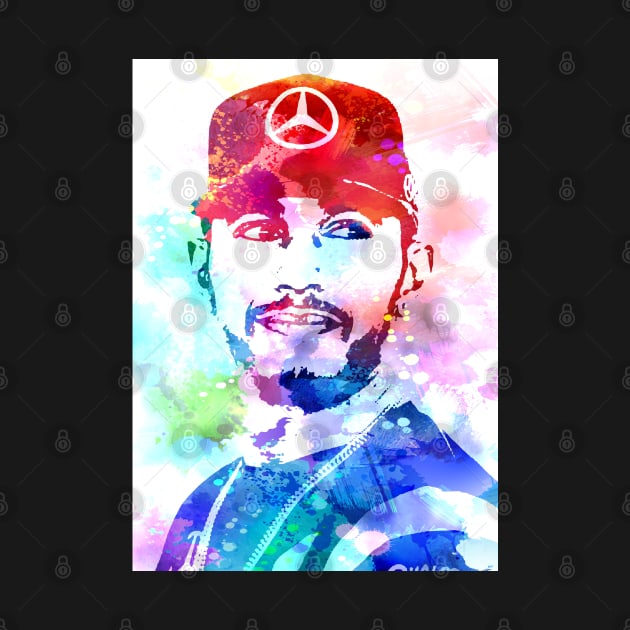 Lewis Hamilton Watercolor by Masdian Watercolor