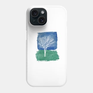 White Tree Watercolor Painting Phone Case