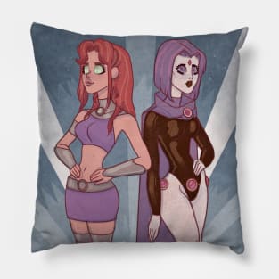 Raven and Starfire Pillow