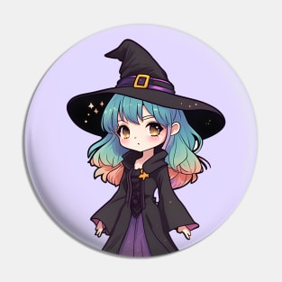 Cute anime witch design Pin