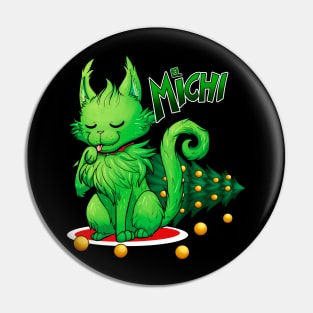 the michi the cat that hates christmas Pin