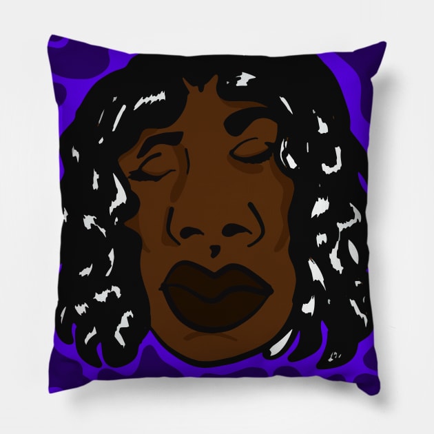Black Woman Art Pillow by lodesignshop