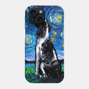 Black and White English Springer Spaniel Night Phone Case