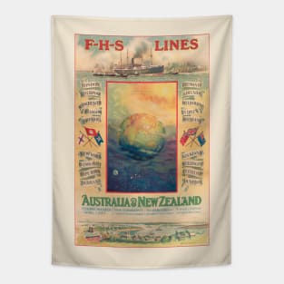 FHS Lines Australia Vintage Poster 1906 Tapestry