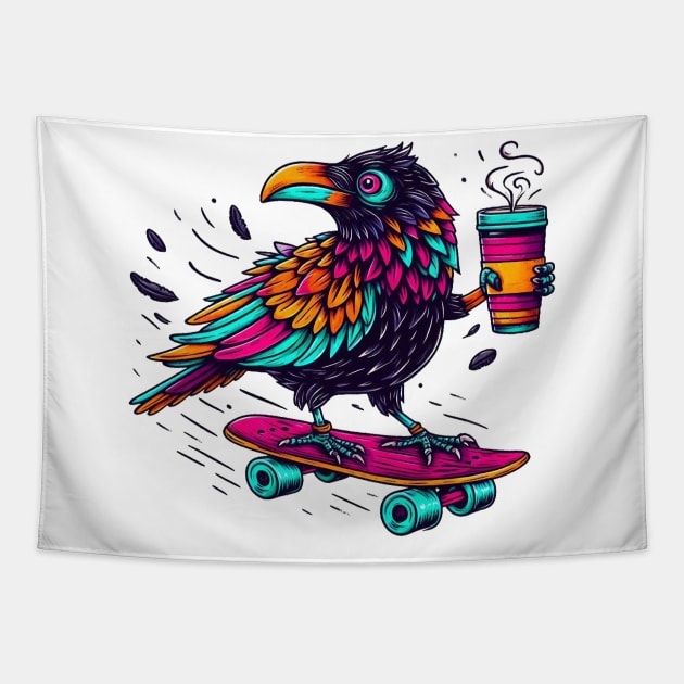 Cawfee Crow Tapestry by BukovskyART