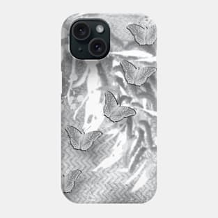 Butterflies in a gray abstract landscape Phone Case