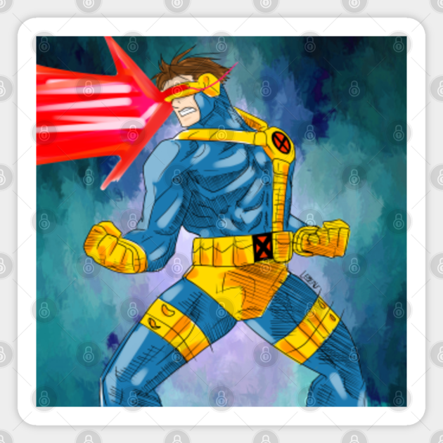 Cyclops In Optic Blast Of X Men Cyclops Sticker Teepublic